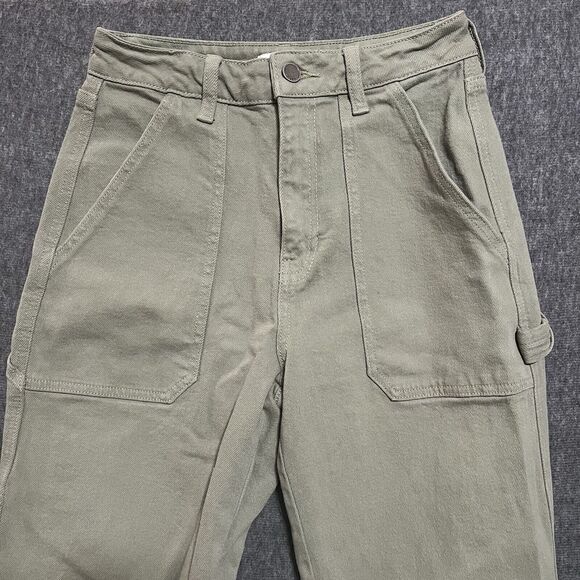 JBD Just Black Denim Rue Carpenter Jean Sage Green Women's 25, High Waist - Picture 2 of 7